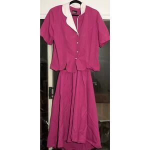 Whirlaway Frocks Suit Set, Pink Pearl Sz Large, Vintage Skirt Suit, Retro Outfit